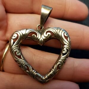 Vintage Heart Shape Pendent Sterling Silver Signed JOLAINE.925